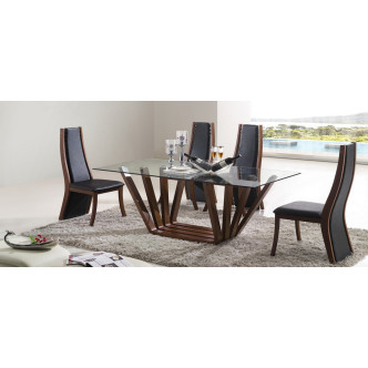 Table à manger avec plateau en verre trempé Berobella - Offre à saisir !