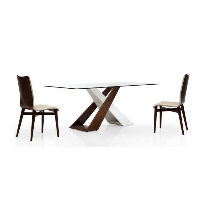 Table à manger en verre et pieds en métal Norcia - En Stock !