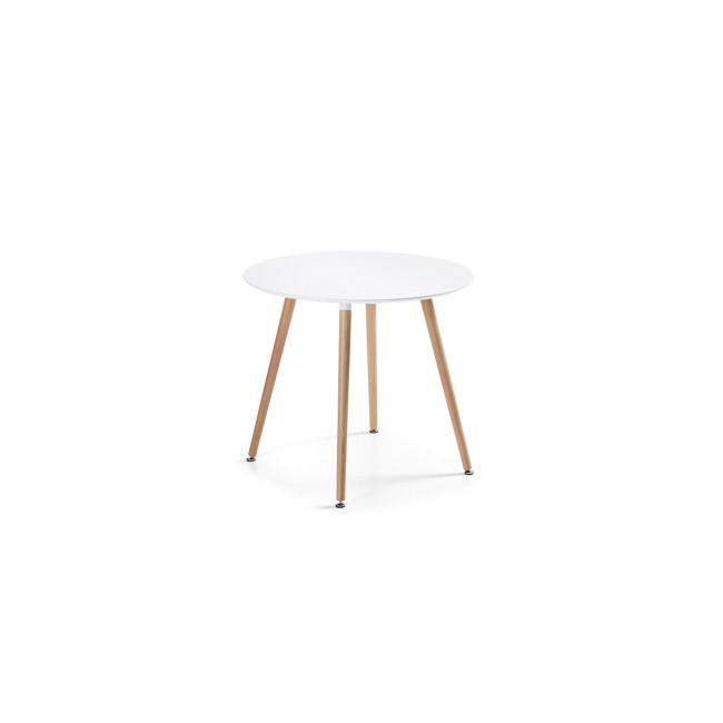 Table à manger ronde design blanche 80cm - Prix Cassé !