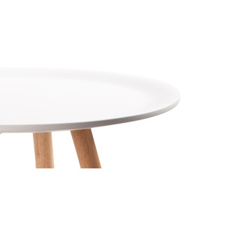 Table à manger ronde design blanche 80cm - Prix Cassé !