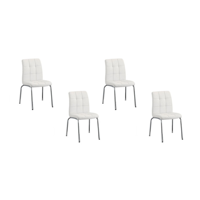 Lot de 4 chaises salle à manger blanches - Nursia
