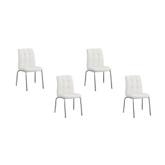 Lot de 4 chaises salle à manger blanches - Nursia