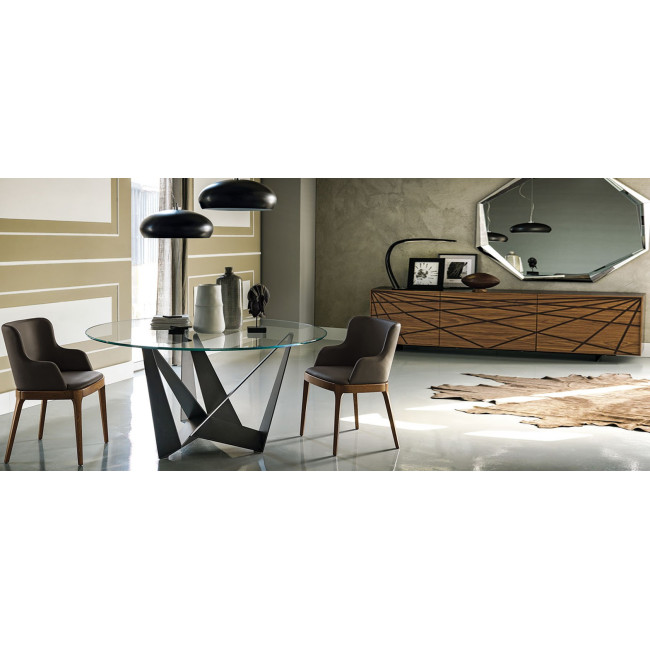 Table à manger en verre et métal  - Boavista