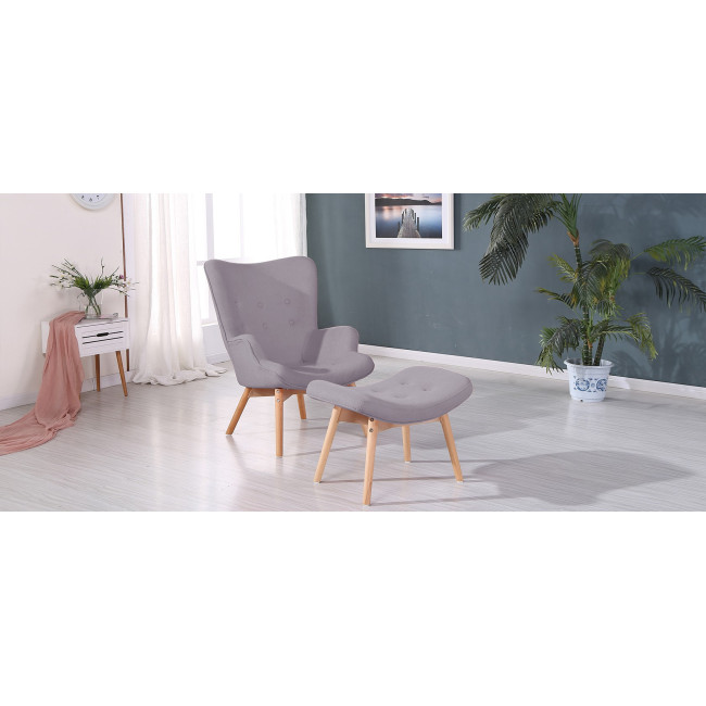 Fauteuil scandinave gris en velours Stockholm| A petit prix