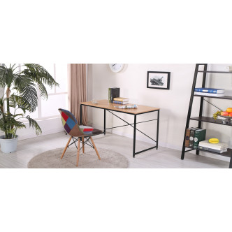 Bureau rétro en bois et métal noir Tanaro - Petit prix