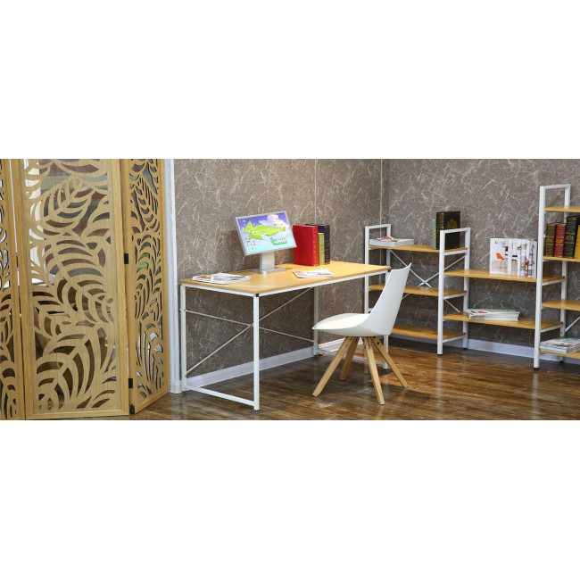 Bureau rétro en bois et métal blanc Tanaro - Prix Usine