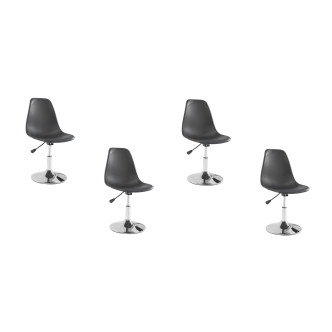 Lot de chaises noires pivotantes matière haute résistance - Soft
