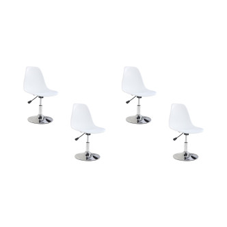 Lot de 4 chaises pivotantes blanches Soft - Meilleure offre du Web