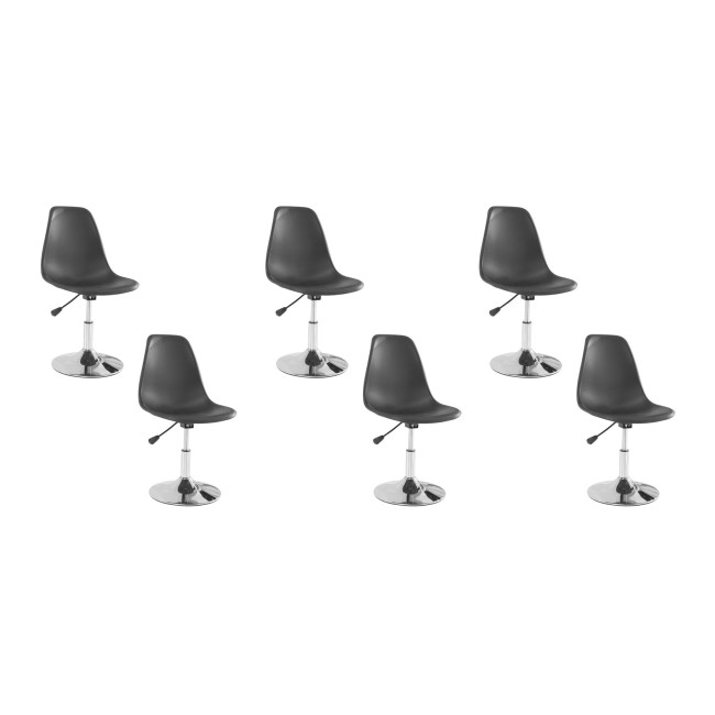 Lot de 6 chaises rotatives noires à 360° - Soft