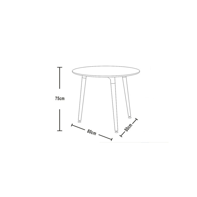 Table à manger scandinave noire 80cm Alta | A Prix Discount !