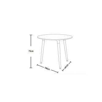 Table de cuisine scandinave noire 100cm Alta - Style nordique