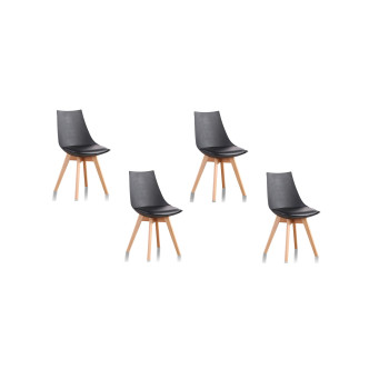 Lot de 4 chaises scandinaves noires – Prague 