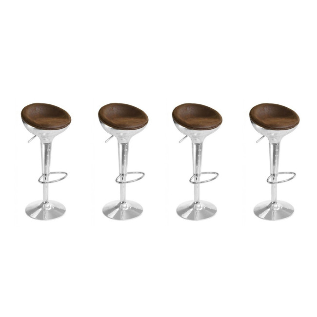 Lot de 4 tabourets de bar en aluminium  Aviator - Tendance Vintage