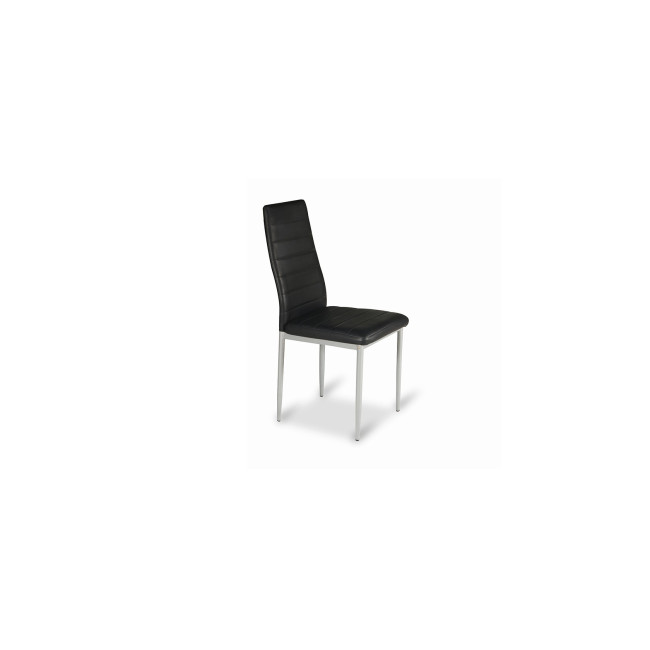 Chaise de salle à manger noire en simili Lena - Prix Imbattable