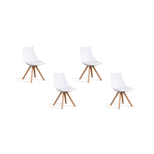 Lot de 4 chaises scandinaves blanches  Minsk| Offres imbattables sur notre boutique en ligne !