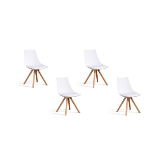 Lot de 4 chaises scandinaves blanches  Minsk| Offres imbattables sur notre boutique en ligne !