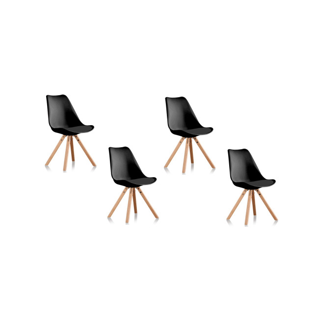 Lot de 4 chaises scandinaves noires Helsinki - A Prix Usine 