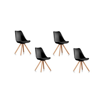 Lot de 4 chaises scandinaves noires Helsinki - A Prix Usine 