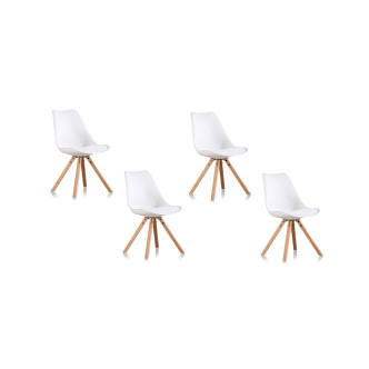 Lot de 4 chaises scandinaves blanches Helsinki – Offre imbattable