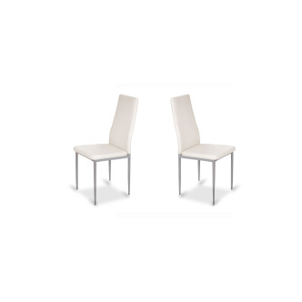 Chaise de cuisine blanche Lena - simili Haut de Gamme