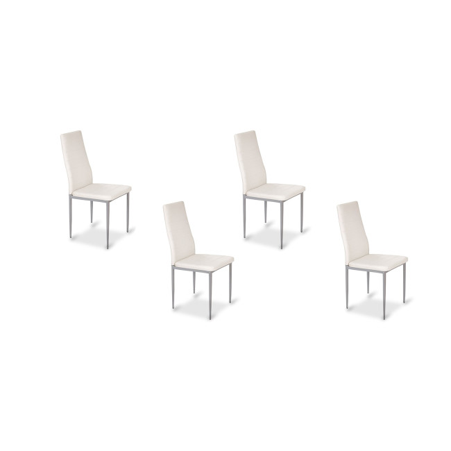Lot de 4 chaises salle à manger blanches - Lena