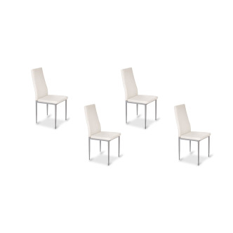 Lot de 4 chaises salle à manger blanches - Lena