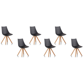 Lot de 6 chaises scandinaves noires Minsk | Satisfait ou remboursé