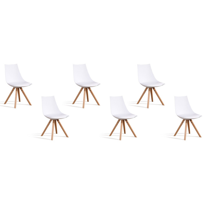 Lot de 6 chaises scandinaves blanches Minsk |Offre imbattable !