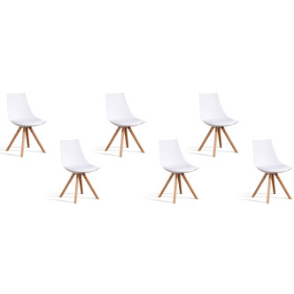 Lot de 6 chaises scandinaves blanches Minsk |Offre imbattable !