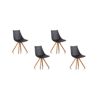 Lot de 4 chaises scandinaves noires Minsk | A prix fous 