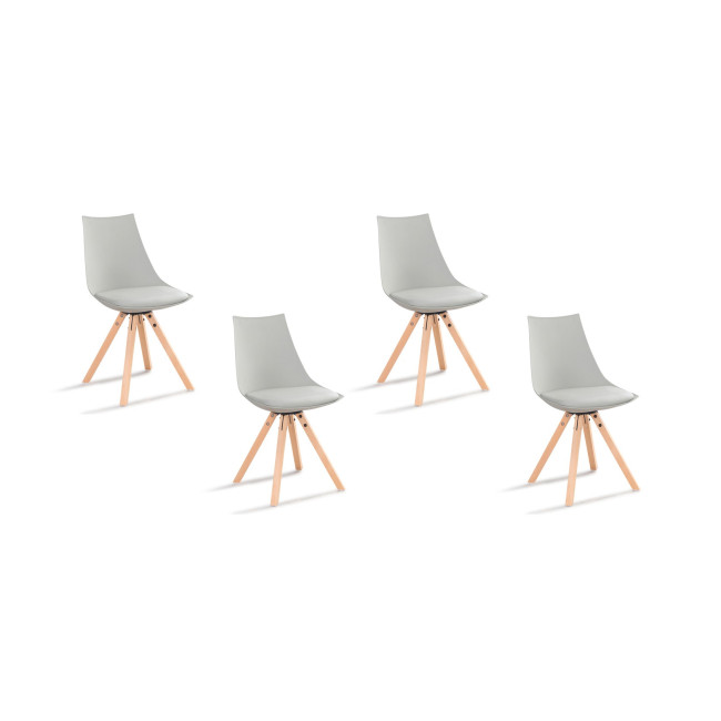 Lot de 4 chaises de cuisine grises Minsk - Prix Choc