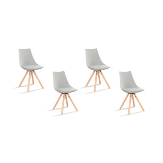 Lot de 4 chaises de cuisine grises Minsk - Prix Choc