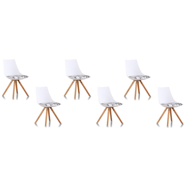 Lot de 6 chaises scandinaves motif journal Minsk - Prix fous !