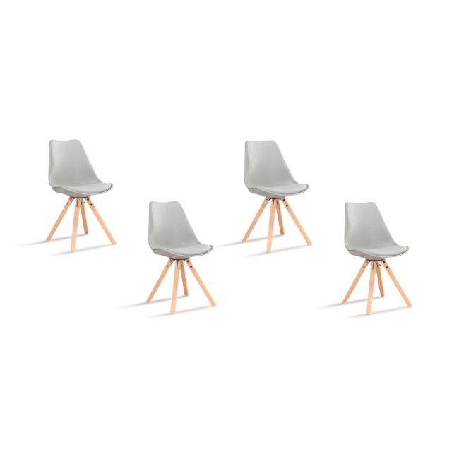 Lot de 4 chaises scandinaves grises - Helsinki