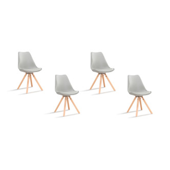 Lot de 4 chaises scandinaves grises - Helsinki