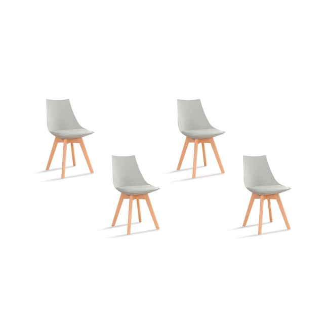Lot de 4 chaises grises scandinaves Prague - A prix discount