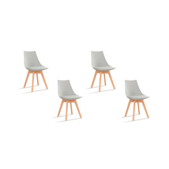Lot de 4 chaises grises scandinaves Prague - A prix discount