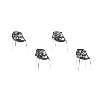 Lot de 4 chaises noires avec pieds en acier Lily - Offre à  saisir !