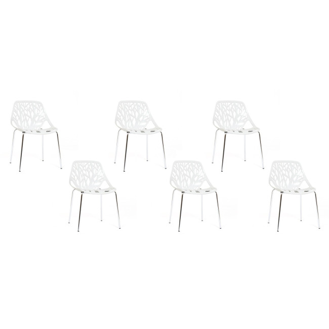 Lot de 6 chaises blanches Lily - Offre irrésistible