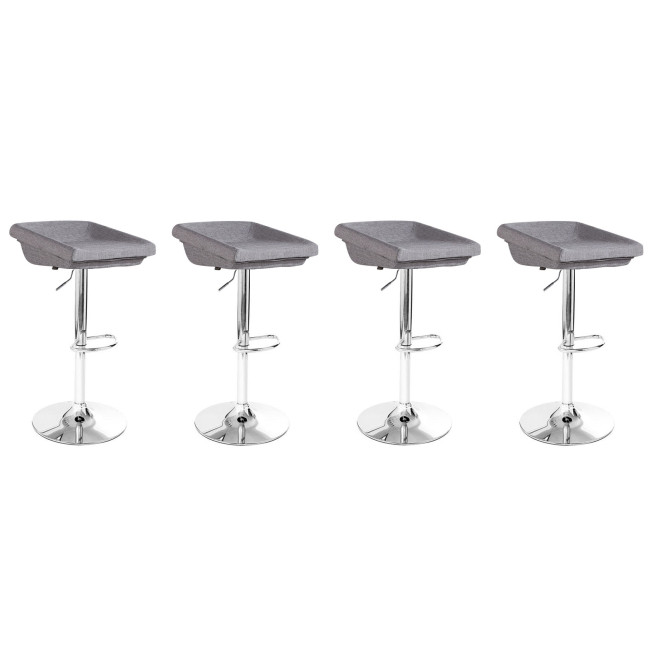 Lot de 4 tabourets de bar gris Udine - Offre limitée