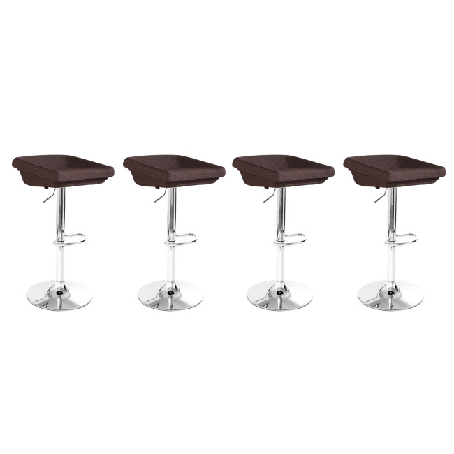 Lot de 4 tabourets de bar marrons rotatifs - Udine