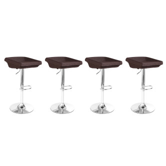 Lot de 4 tabourets de bar marrons rotatifs - Udine