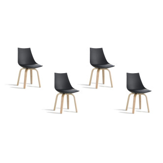 Lot de 4 chaises scandinaves noires Nicosie - Tendance Nordique