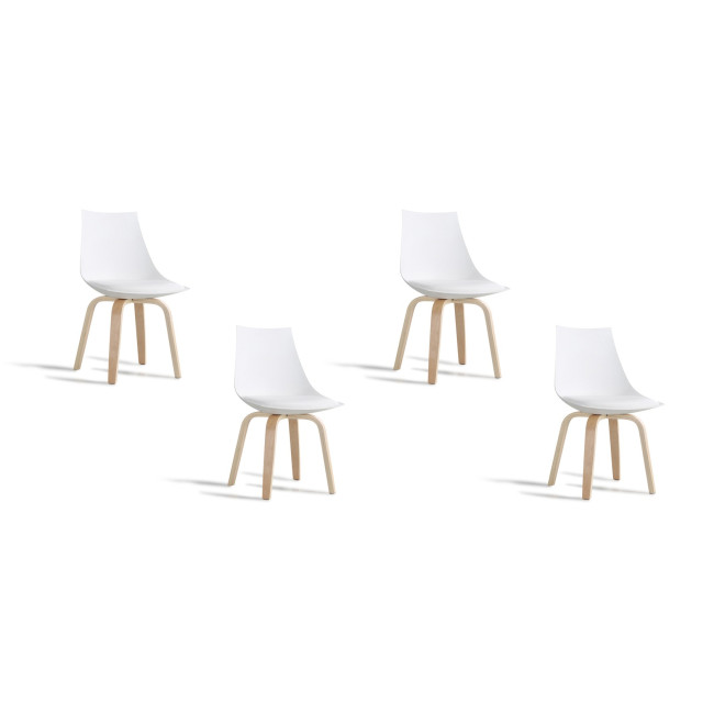 lot de 4 chaises blanches scandinaves Nicosie - Prix imbattable