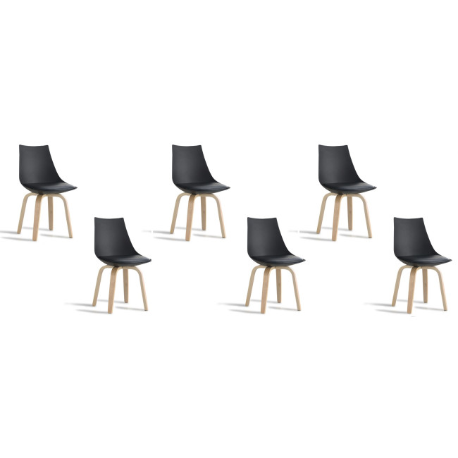 6 chaises scandinaves noires Nicosie - Stock limité