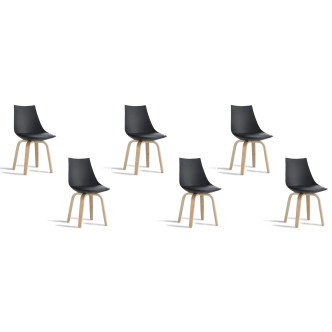 6 chaises scandinaves noires Nicosie - Stock limité