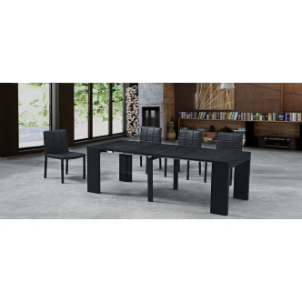 Table extensible noire en bois  Salto | Prix imbattable