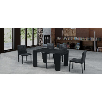 Table extensible noire en bois  Salto | Prix imbattable