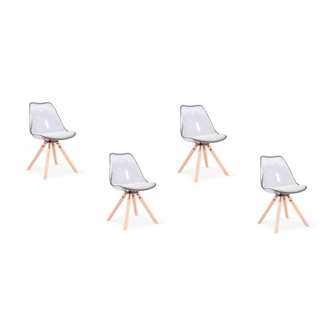 Lot de 4 chaises transparentes polycarbonate Helsinki - Stocks limités