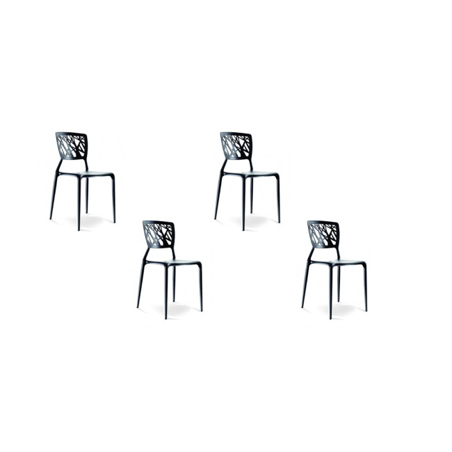 Lot de 4 chaises de jardin noires Verdi - lot de 4